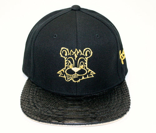 Gold/Black 100% Python Skin Strap Back