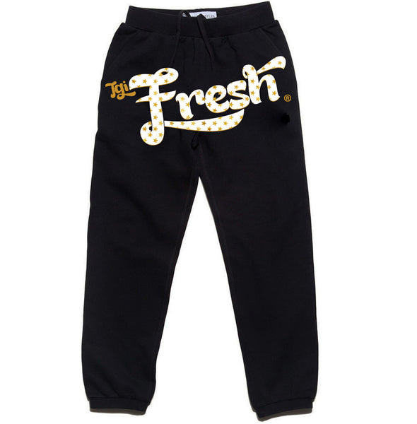 Classic "TGIFresh" Stamp Sweats in Black