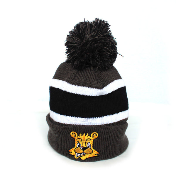 Fresh Logo Deluxe Pom Beanie in Grey