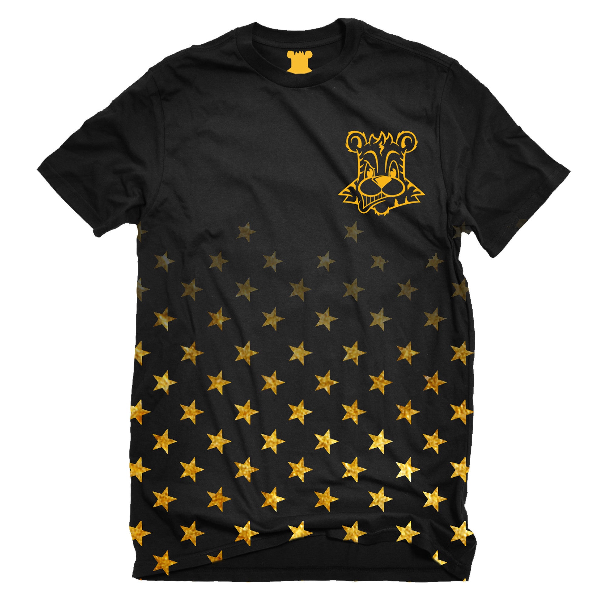 Gold Star Fade T-Shirt in Black