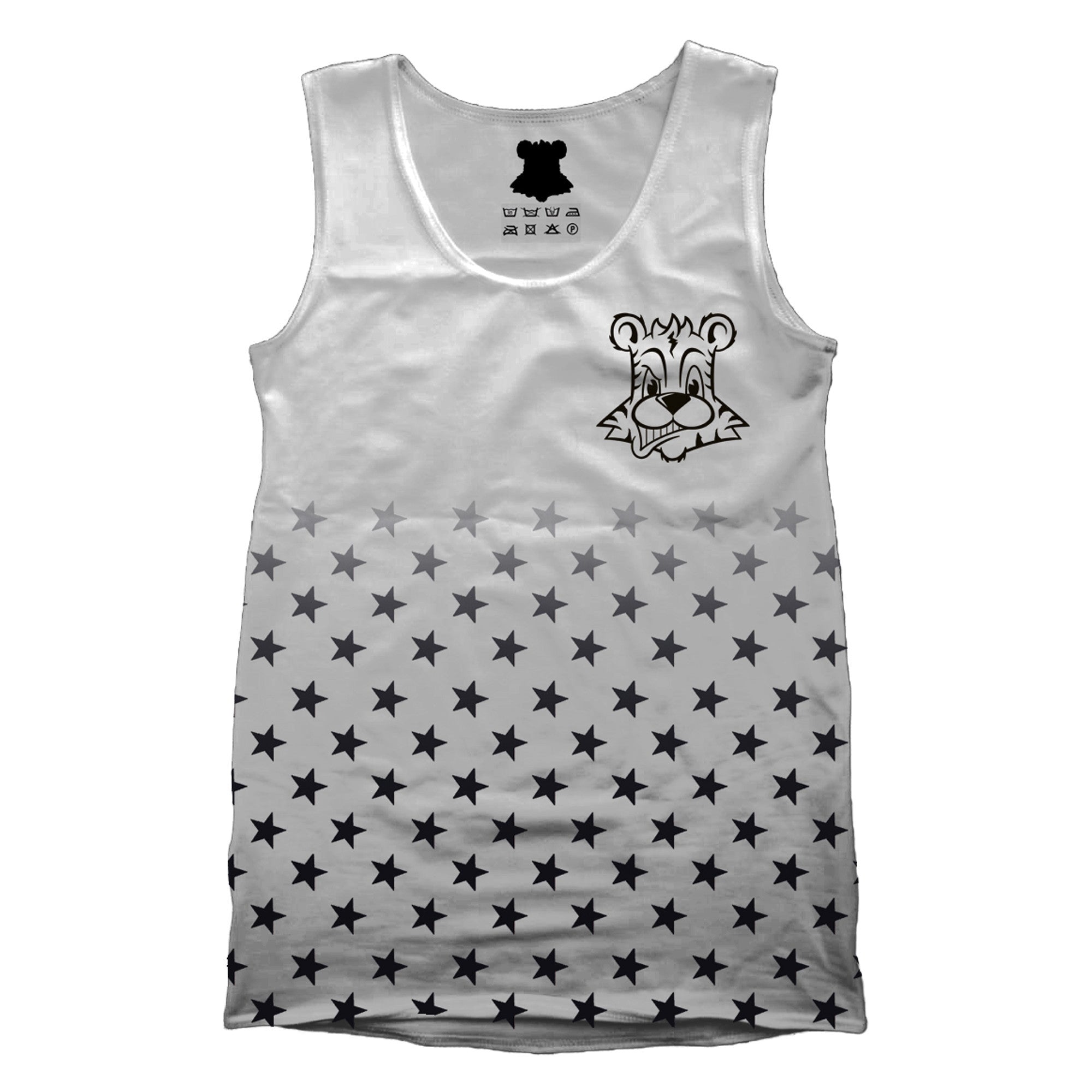 Star Fade Tank in White